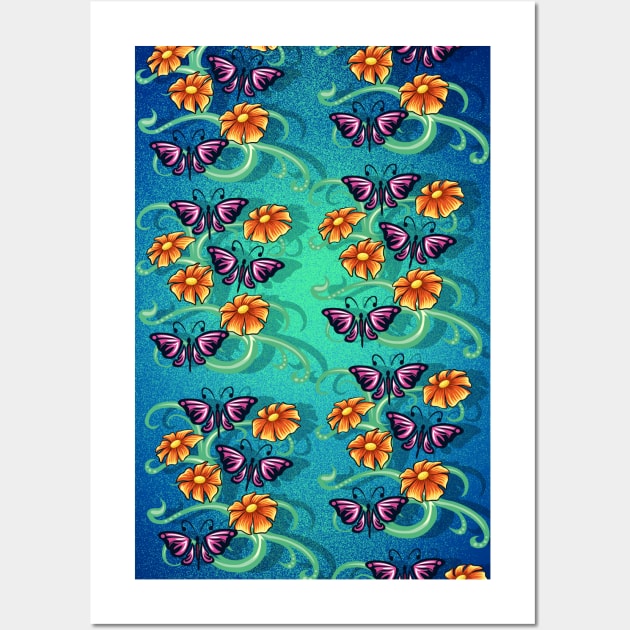 Flowers and Butterflies ver.2 Wall Art by Artteestree